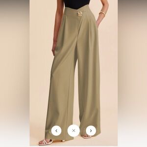 NWT Commense Embellished High-Waist Wide-Leg Pants